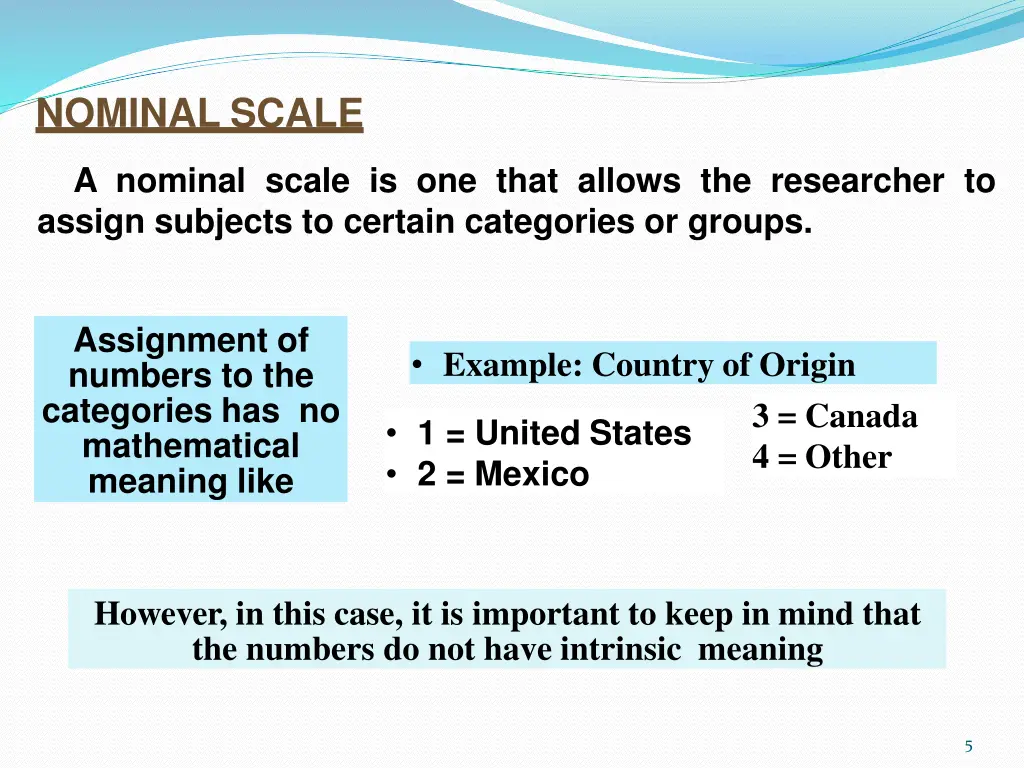 nominal scale