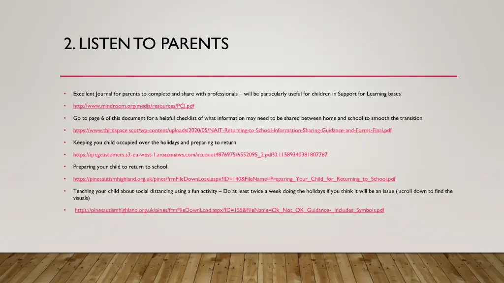 2 listen to parents