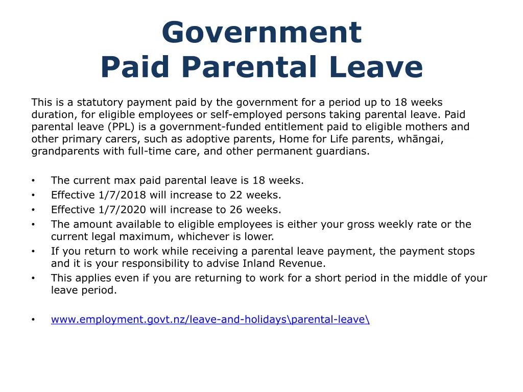 government paid parental leave