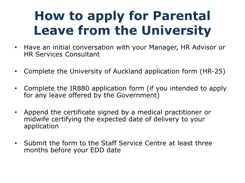 how to apply for parental leave from