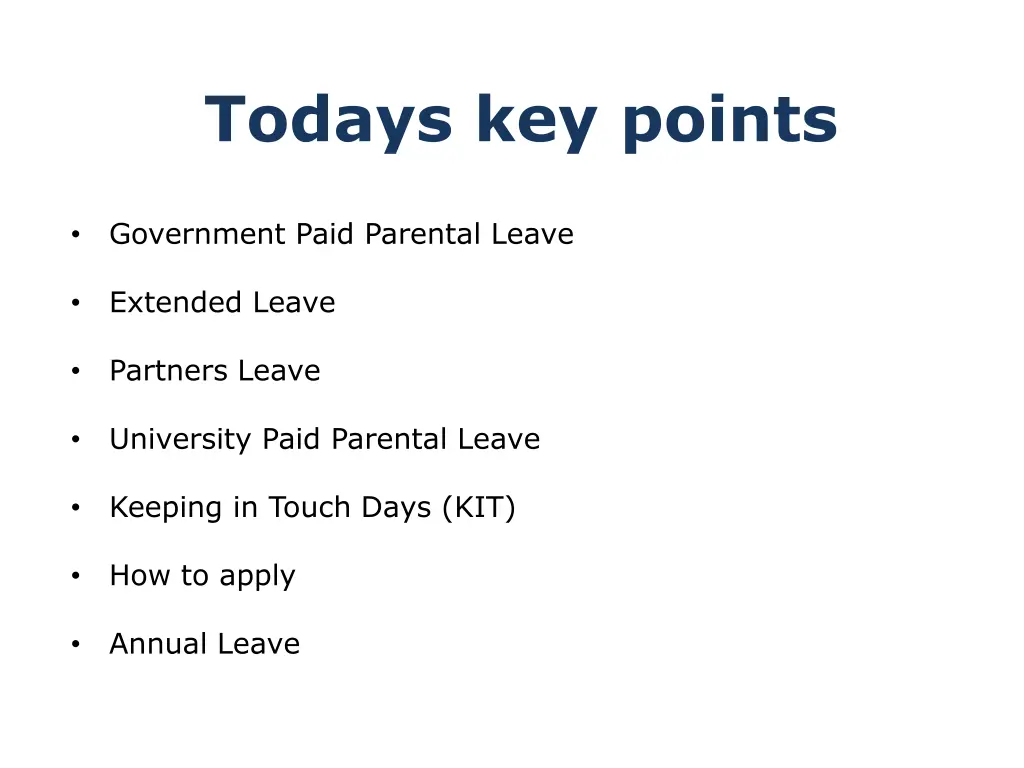todays key points