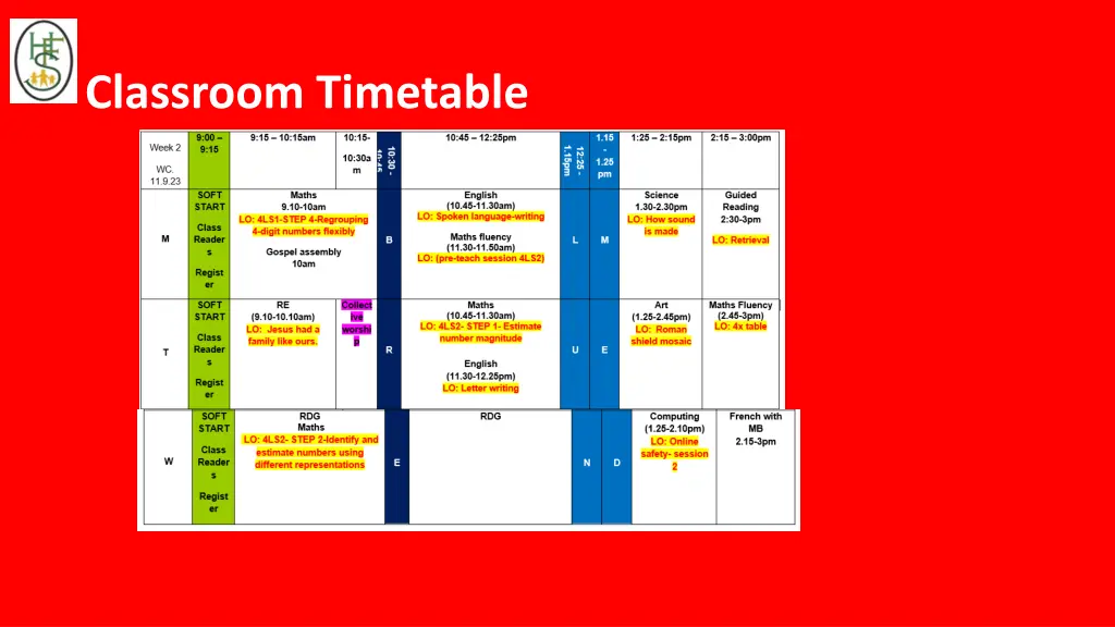 classroom timetable