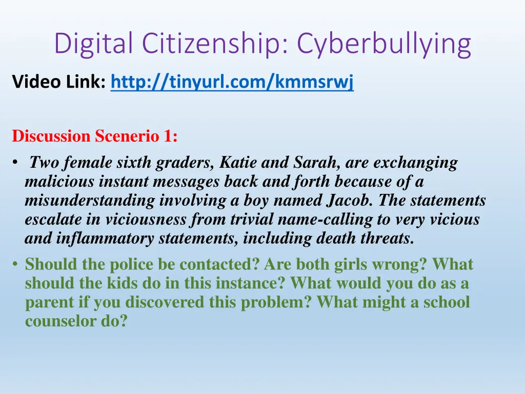 digital citizenship cyberbullying