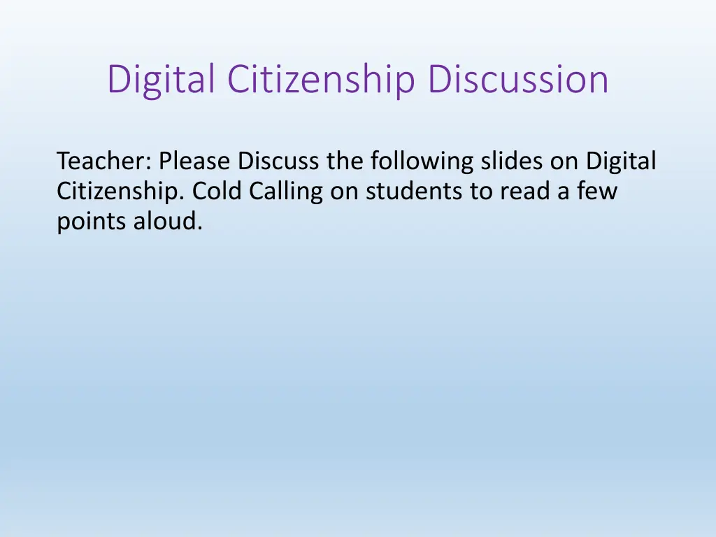 digital citizenship discussion