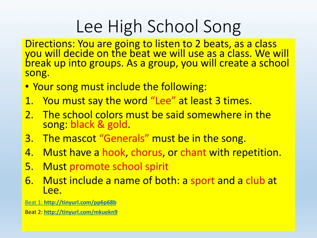 lee high school song directions you are going