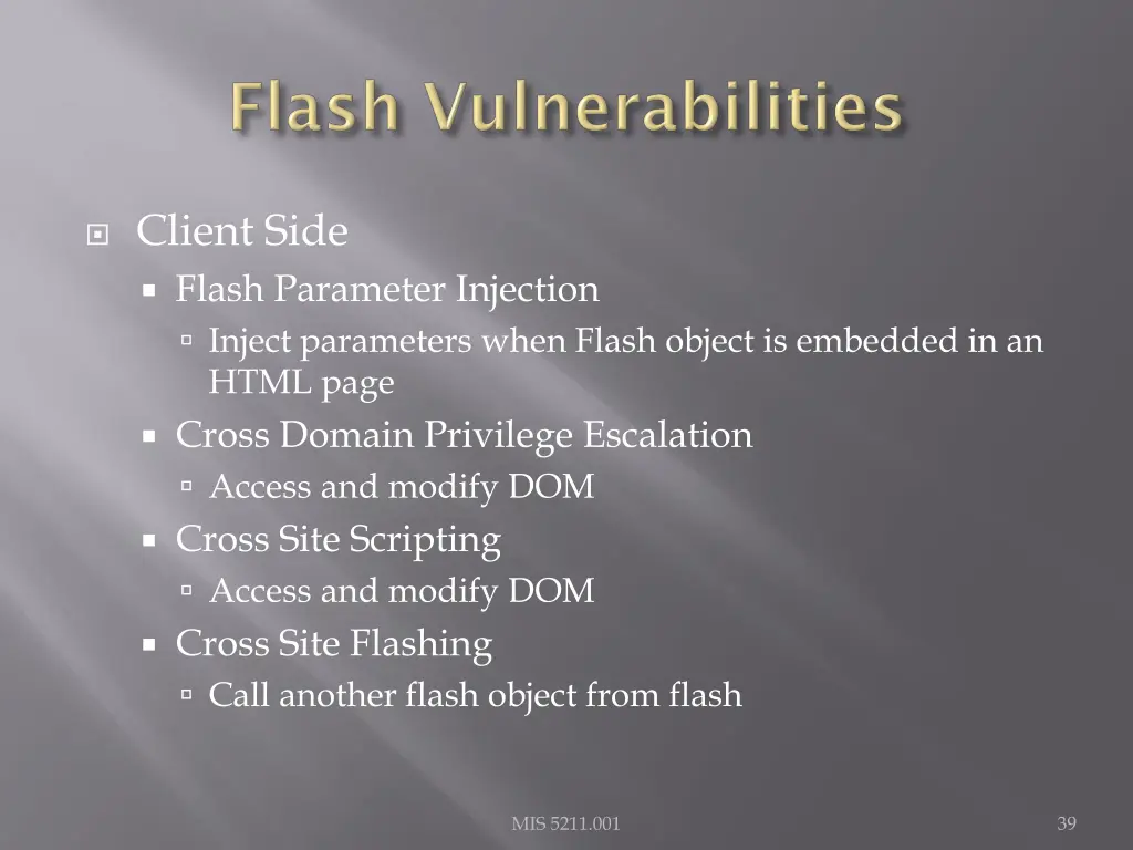 client side flash parameter injection inject