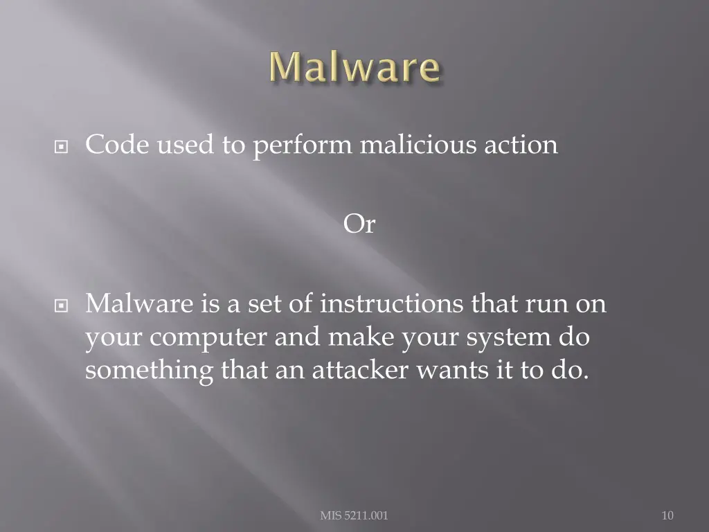 code used to perform malicious action