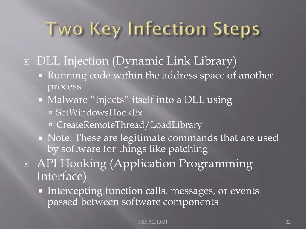 dll injection dynamic link library running code