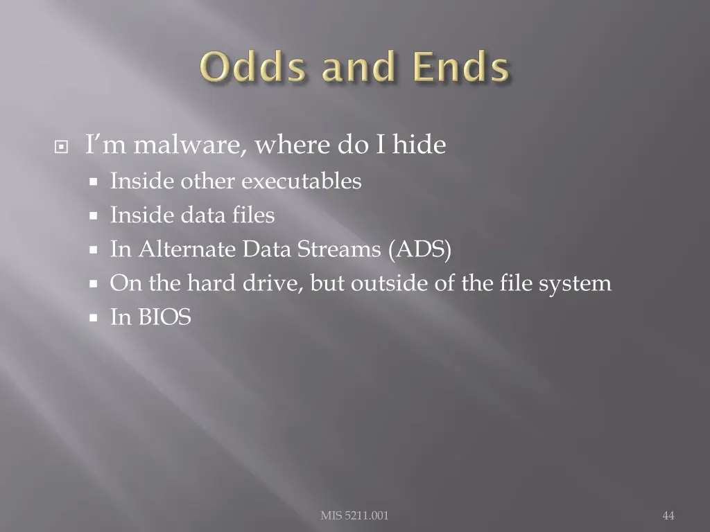 i m malware where do i hide inside other