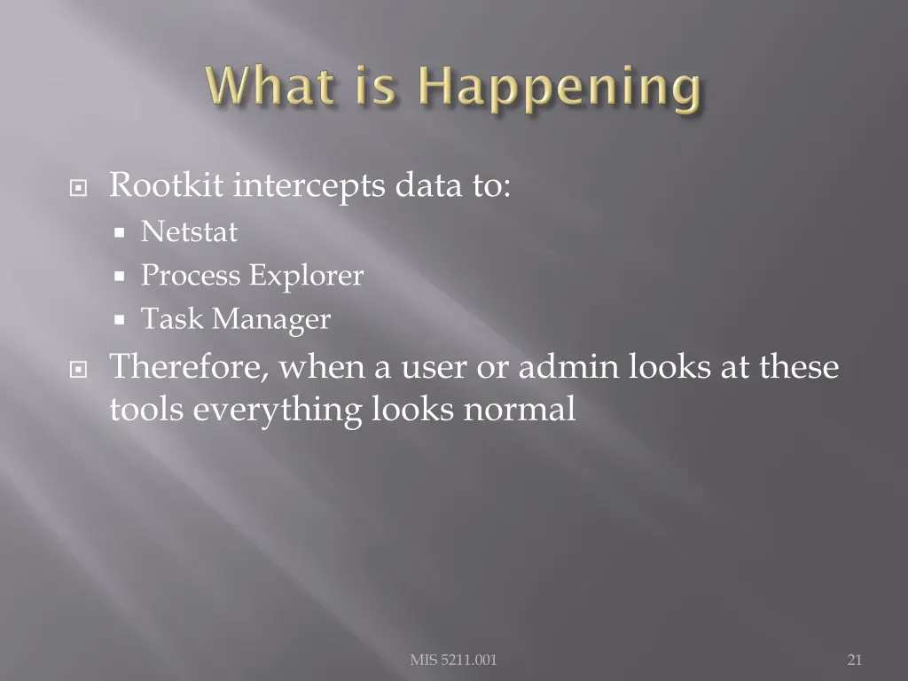 rootkit intercepts data to netstat process