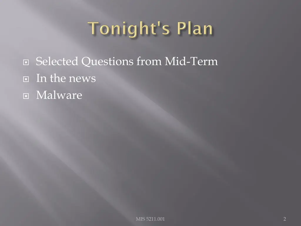 selected questions from mid term in the news