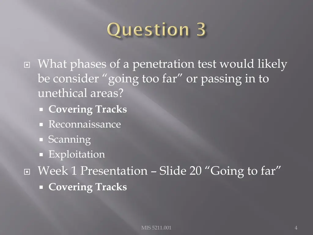 what phases of a penetration test would likely