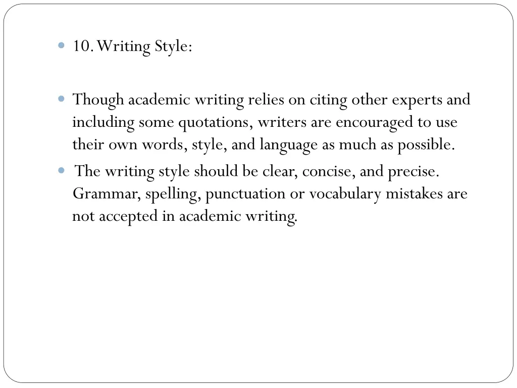10 writing style