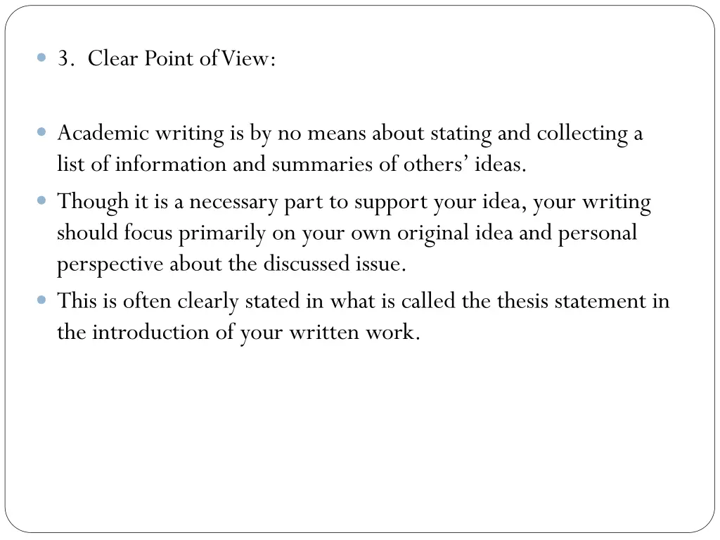 3 clear point of view