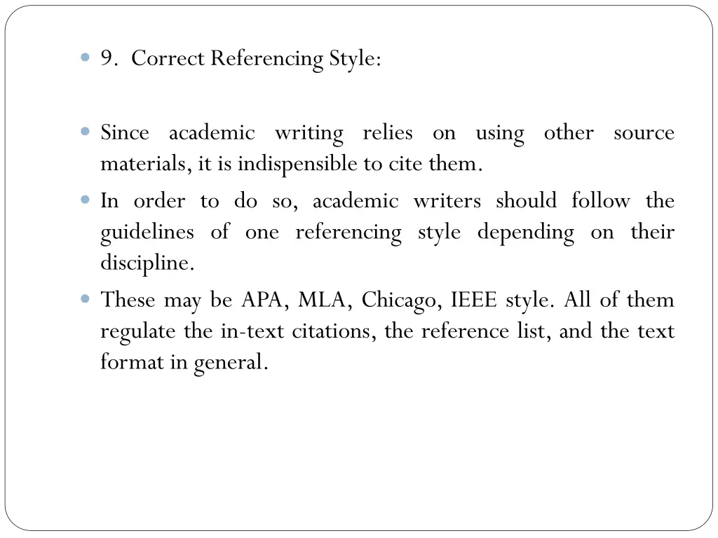 9 correct referencing style