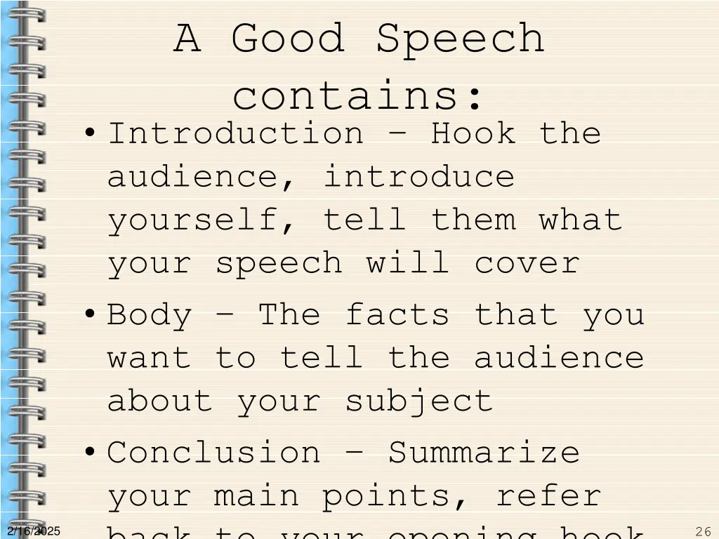 a good speech contains introduction hook