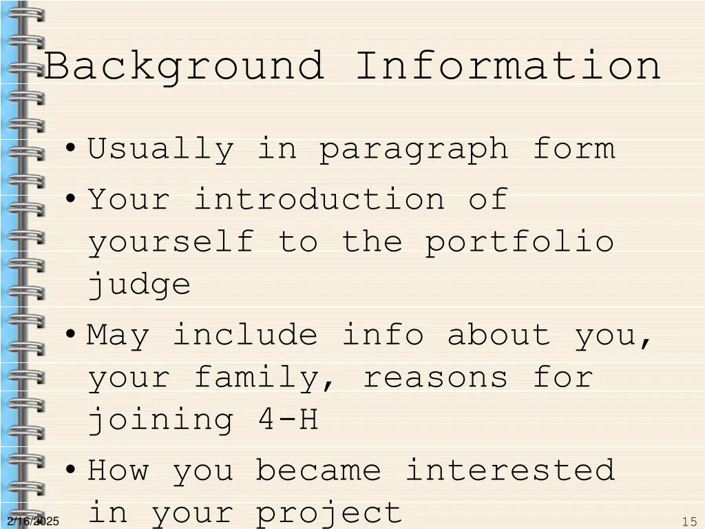 background information