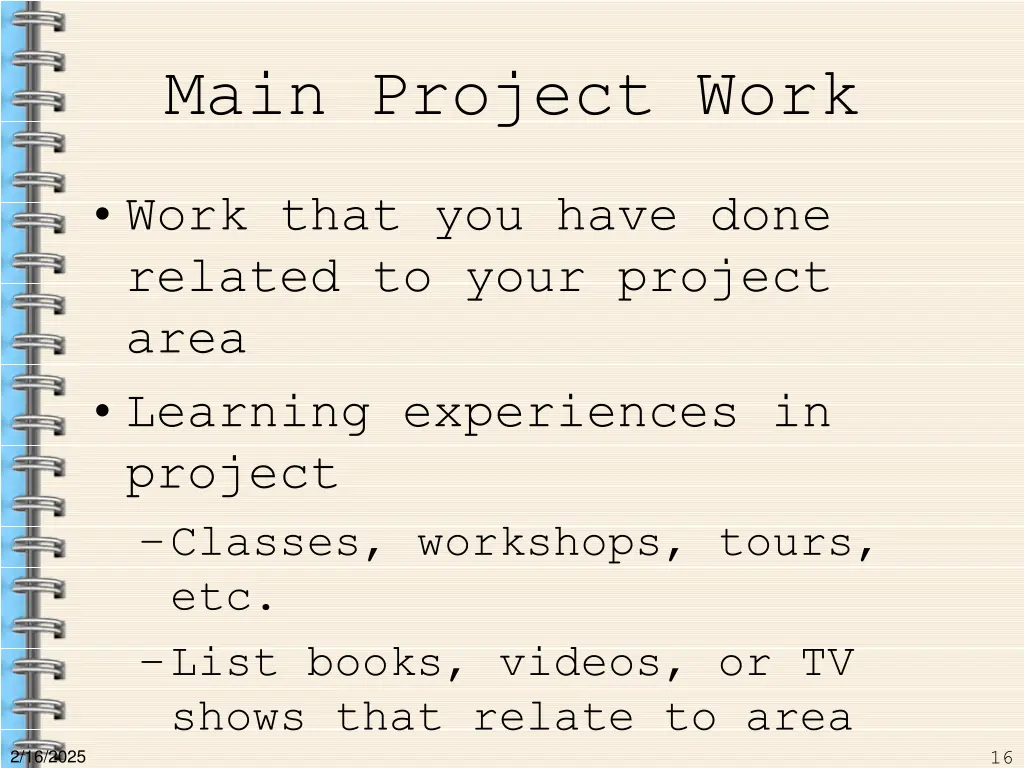 main project work