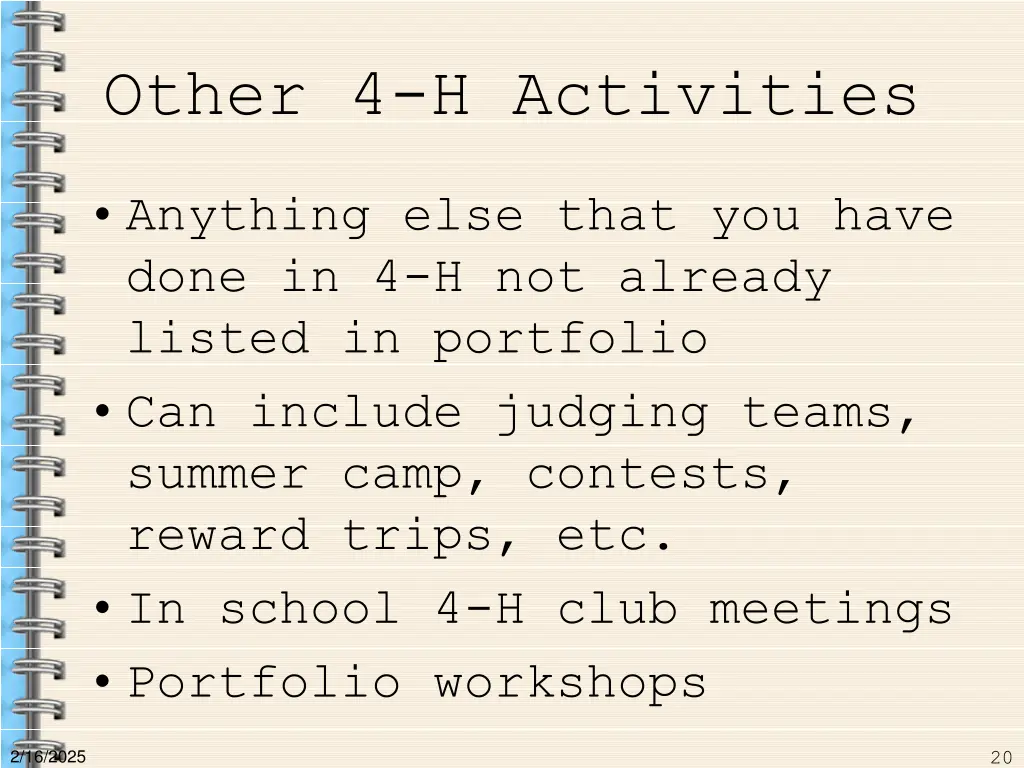 other 4 h activities