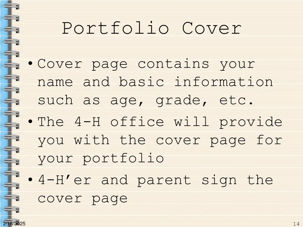 portfolio cover