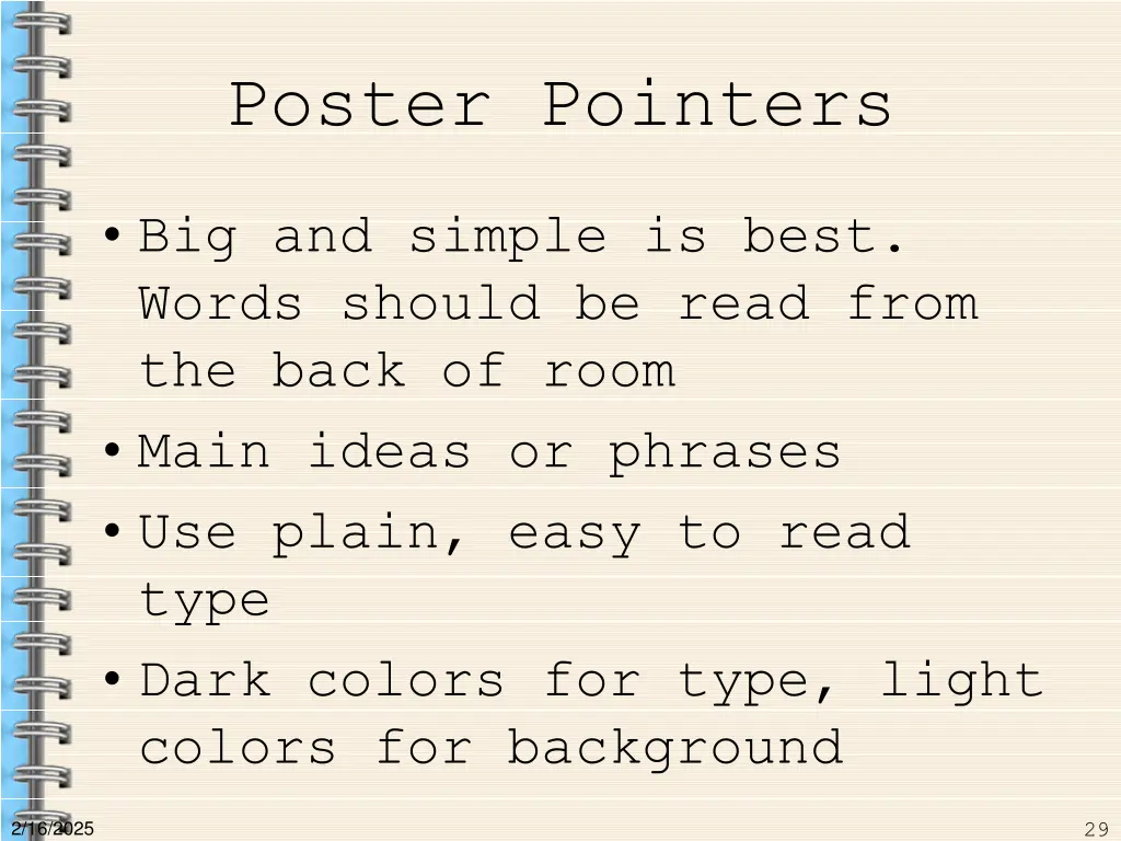 poster pointers