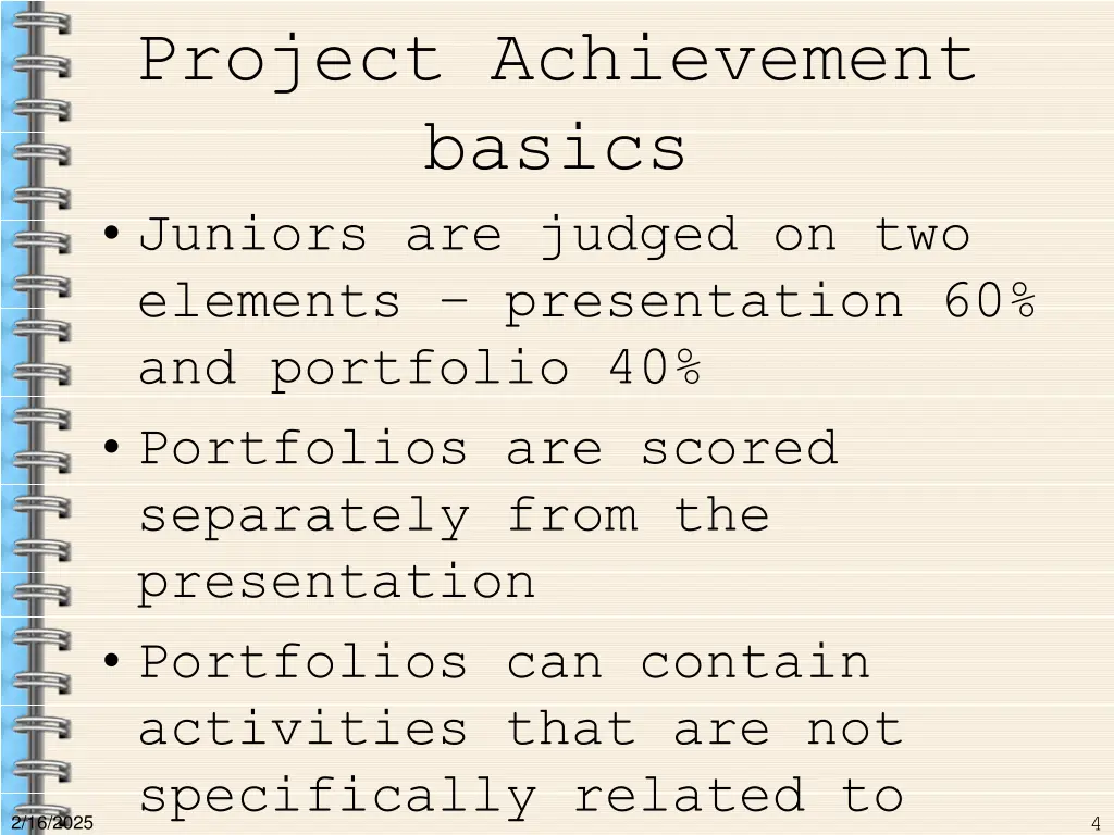 project achievement basics juniors are judged