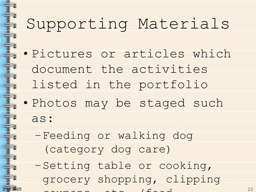supporting materials