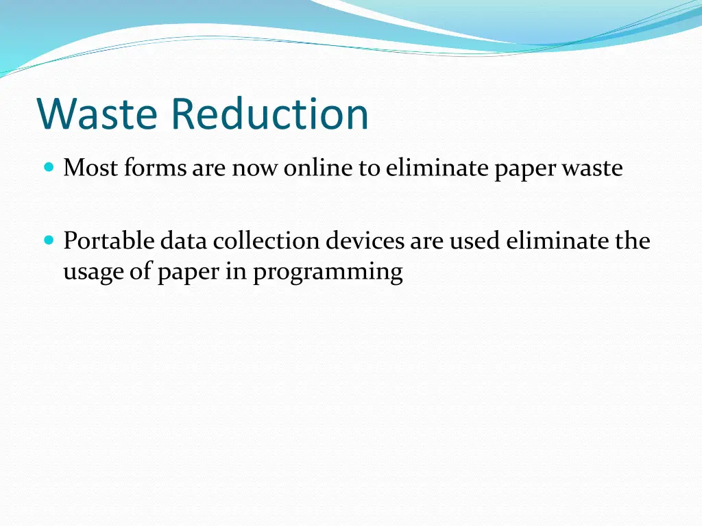 waste reduction