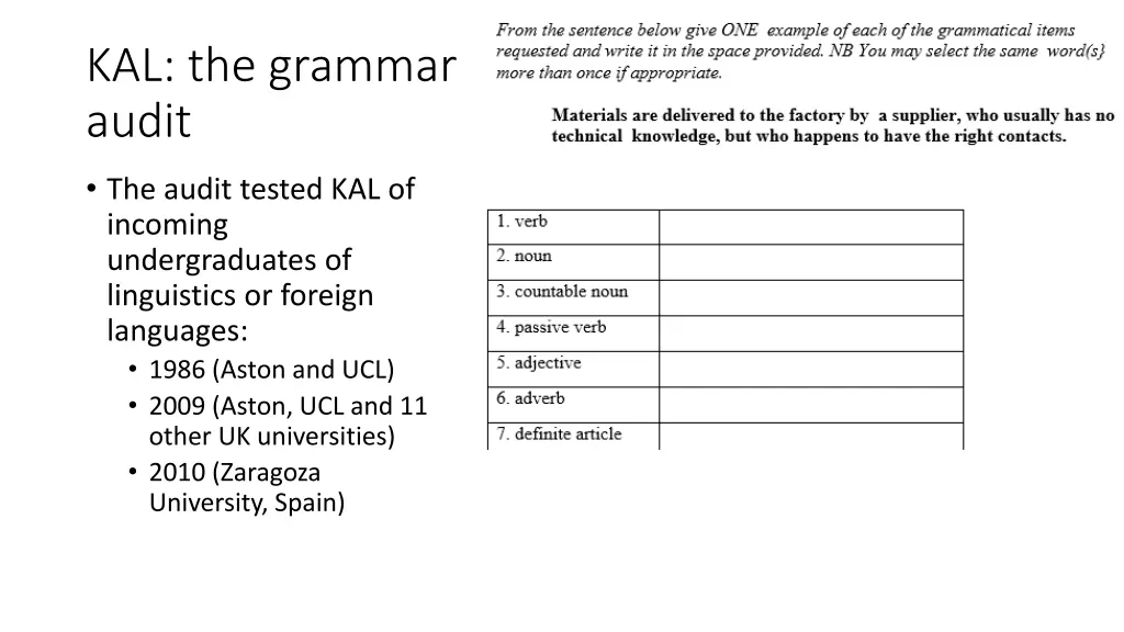 kal the grammar audit