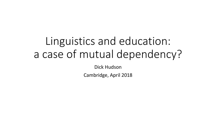 linguistics and education a case of mutual
