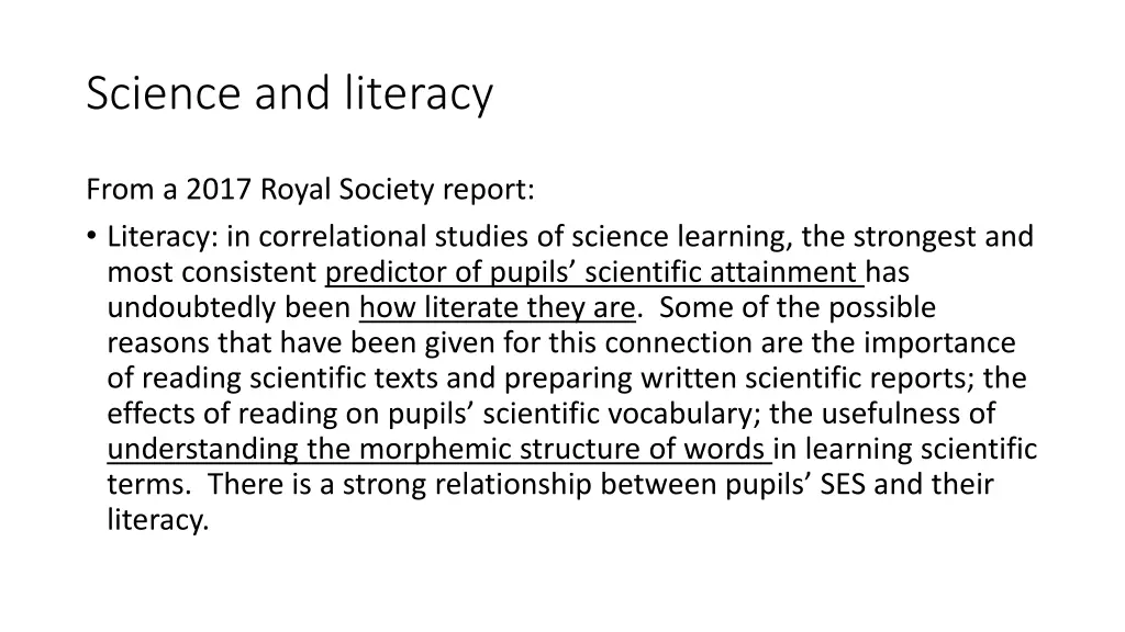 science and literacy