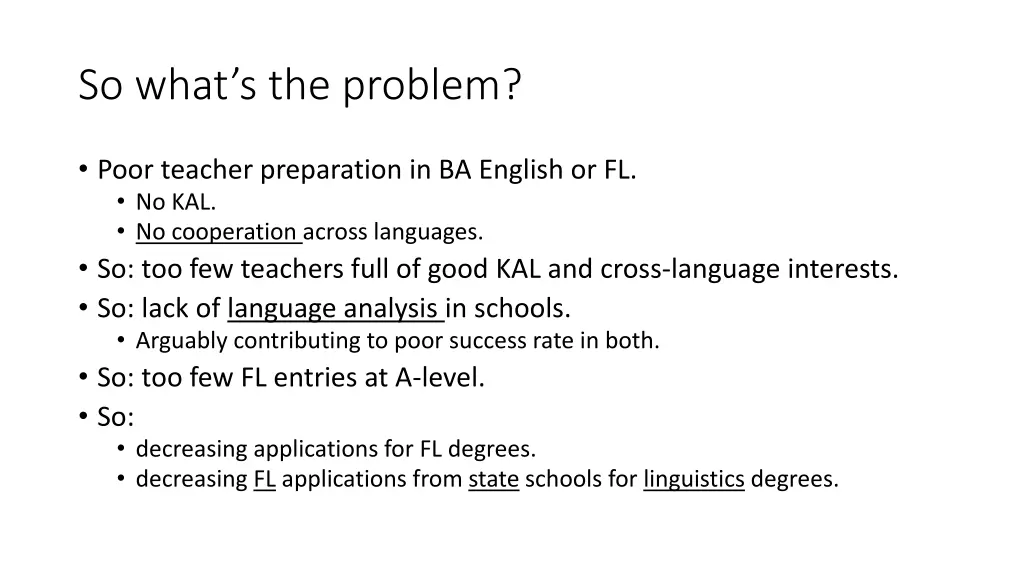so what s the problem