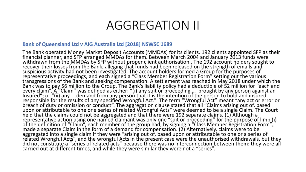 aggregation ii
