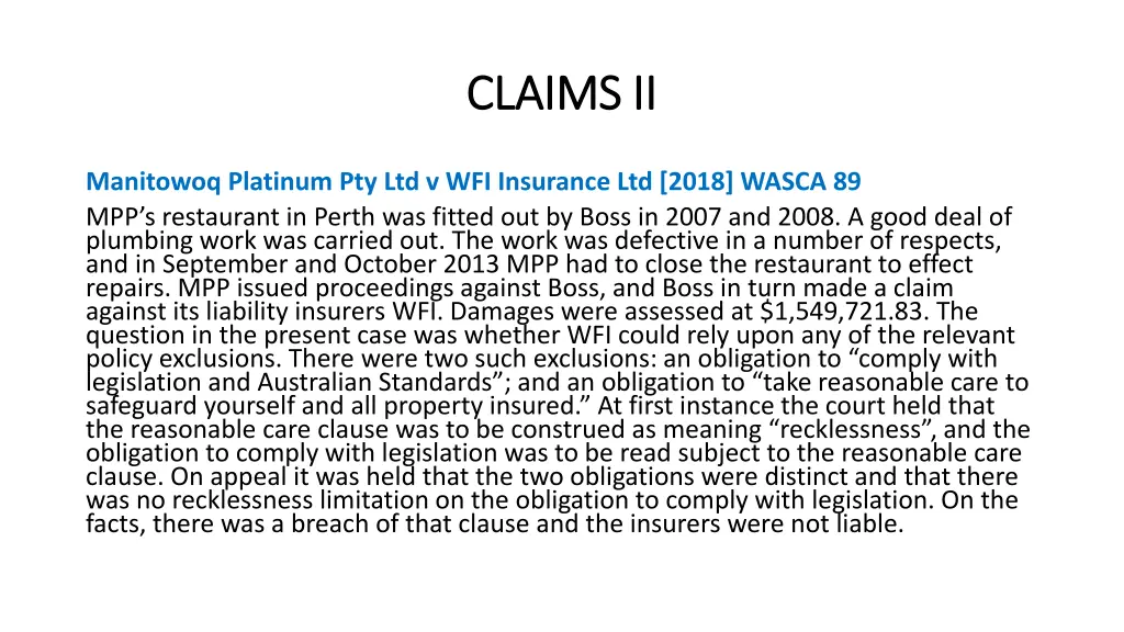 claims ii claims ii