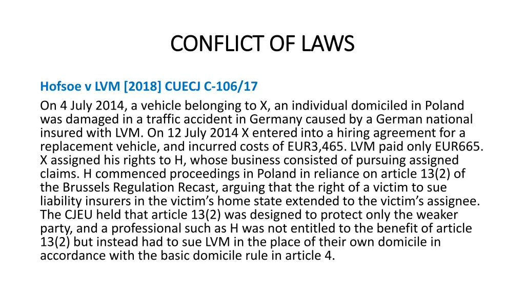 conflict of laws conflict of laws