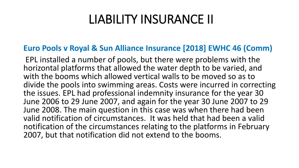 liability insurance ii liability insurance ii