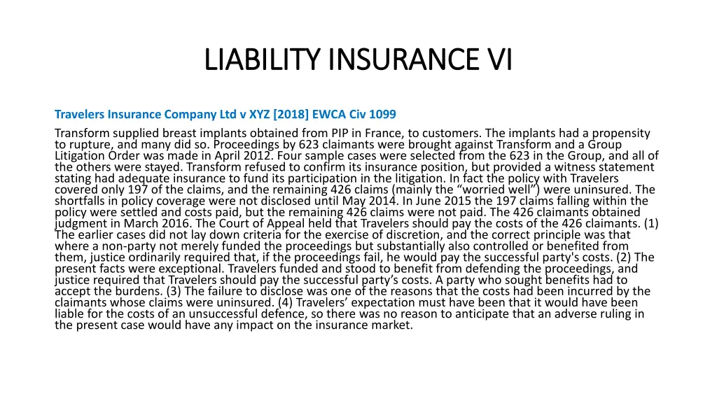 liability insurance vi liability insurance vi