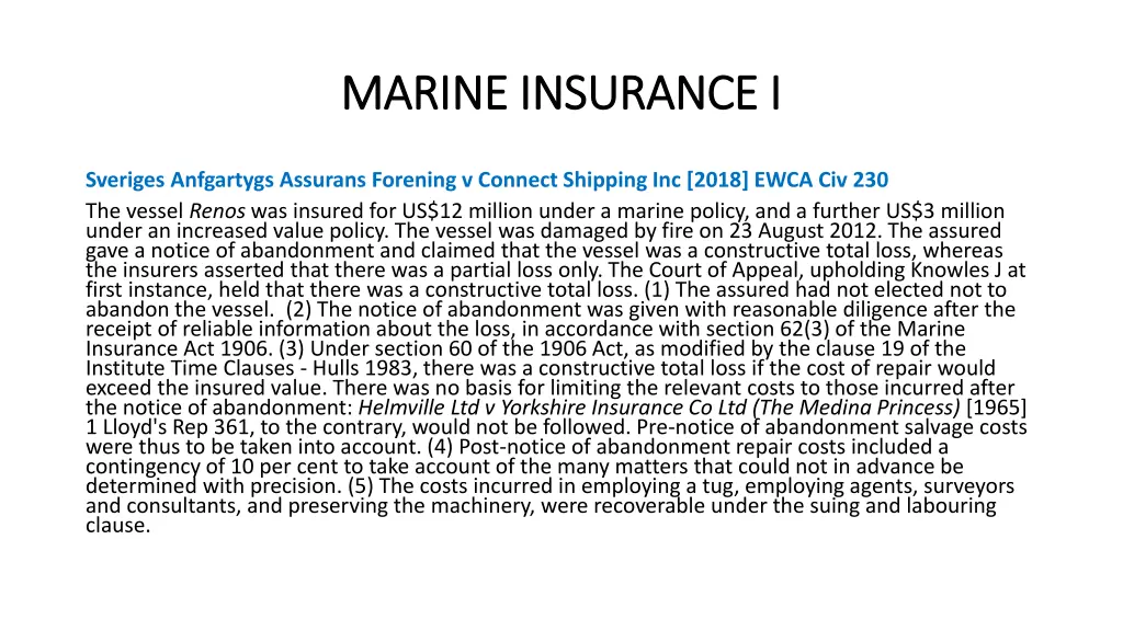 marine insurance i marine insurance i