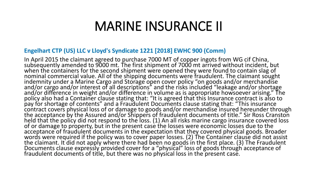 marine insurance ii marine insurance ii