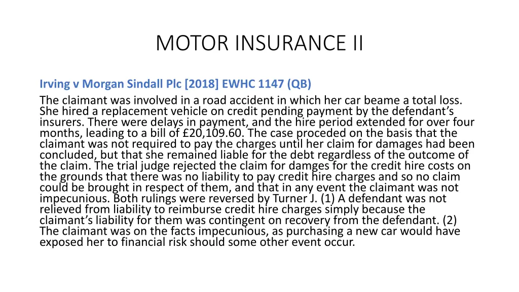 motor insurance ii