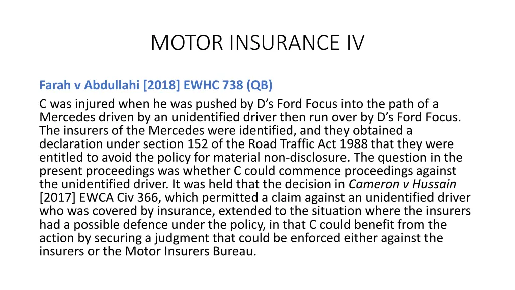 motor insurance iv