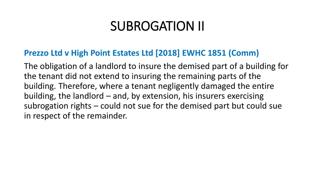 subrogation ii subrogation ii