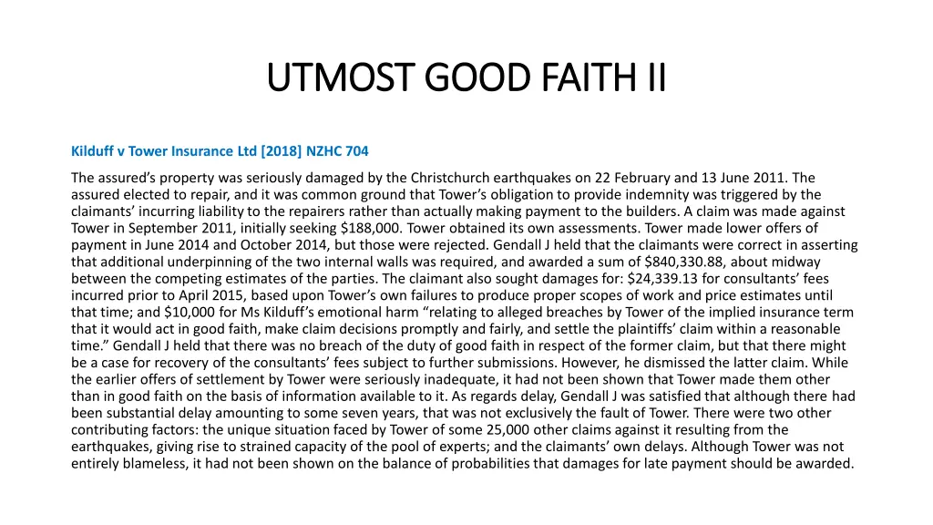 utmost good faith ii utmost good faith ii