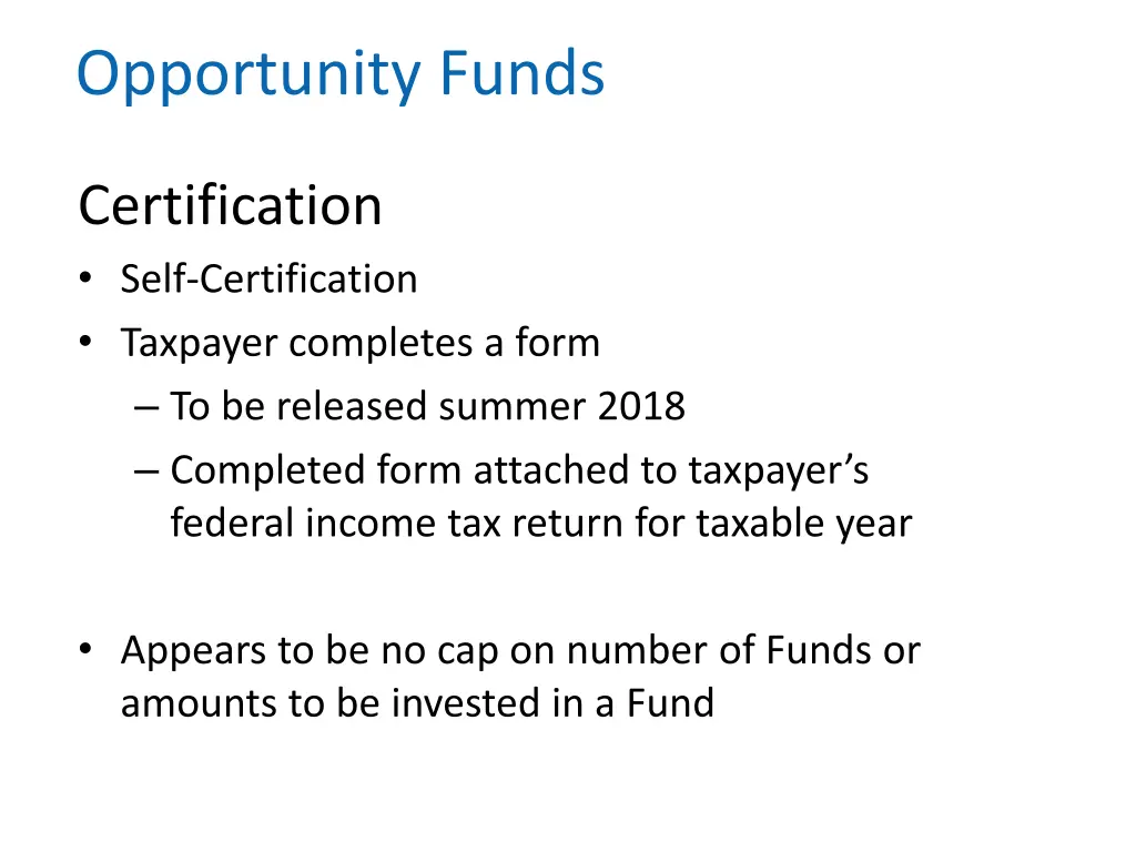 opportunity funds 1