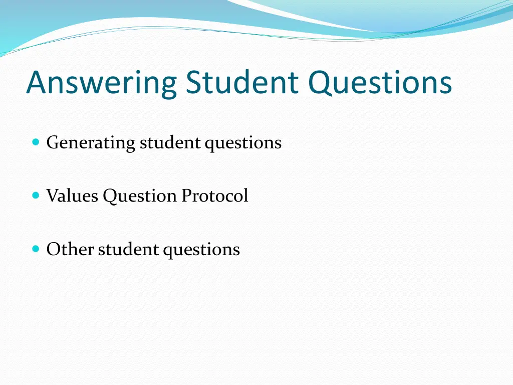 answering student questions