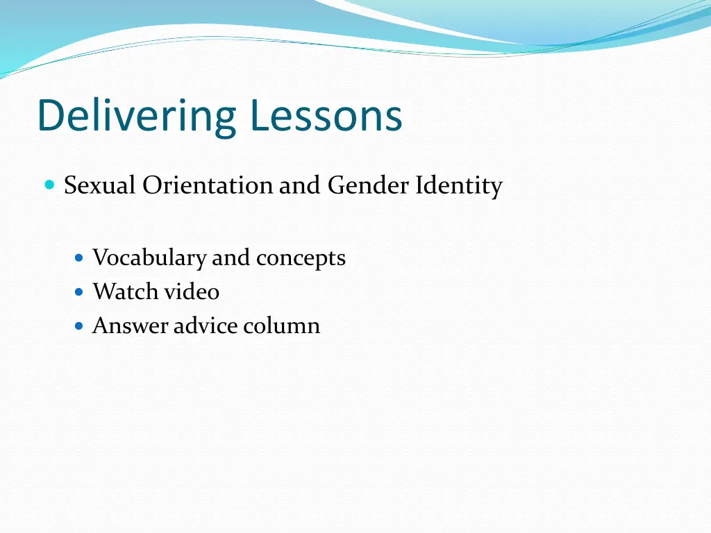 delivering lessons