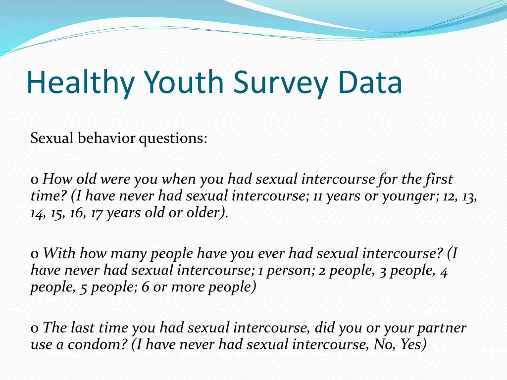 healthy youth survey data