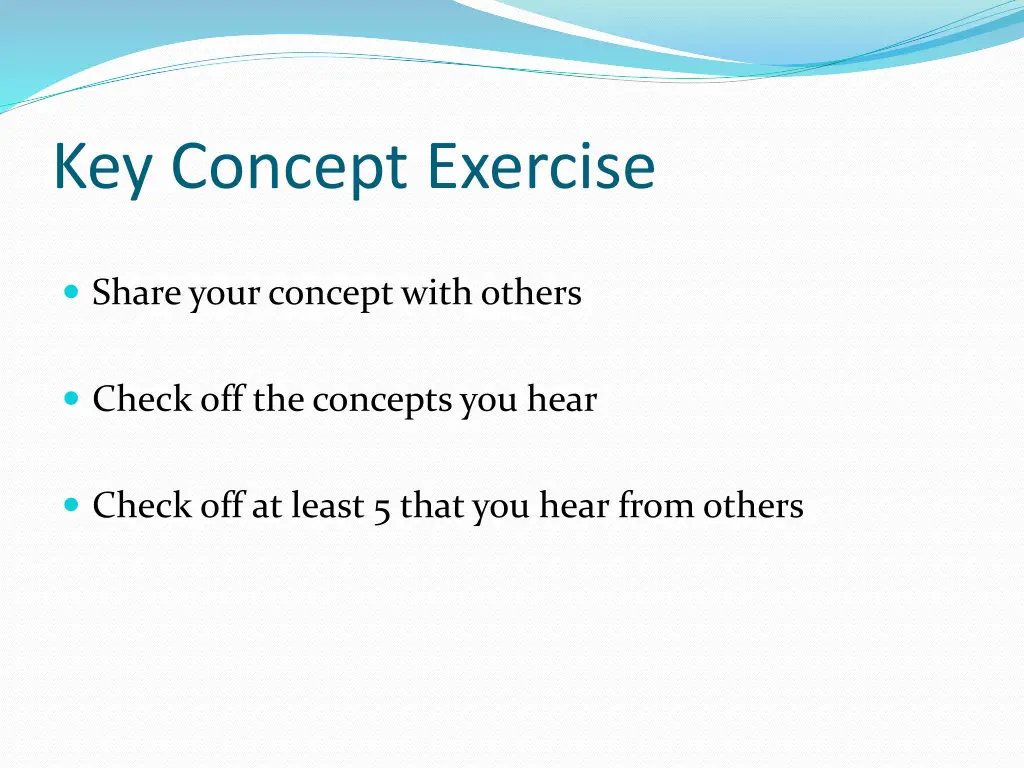 key concept exercise