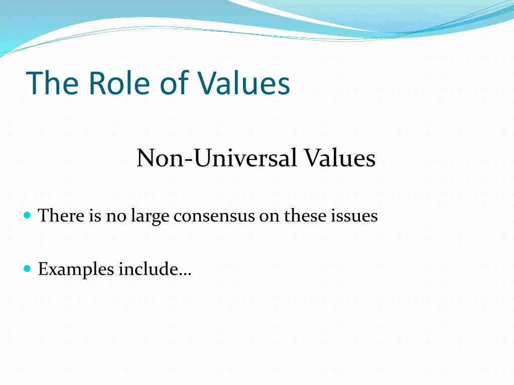 the role of values 1