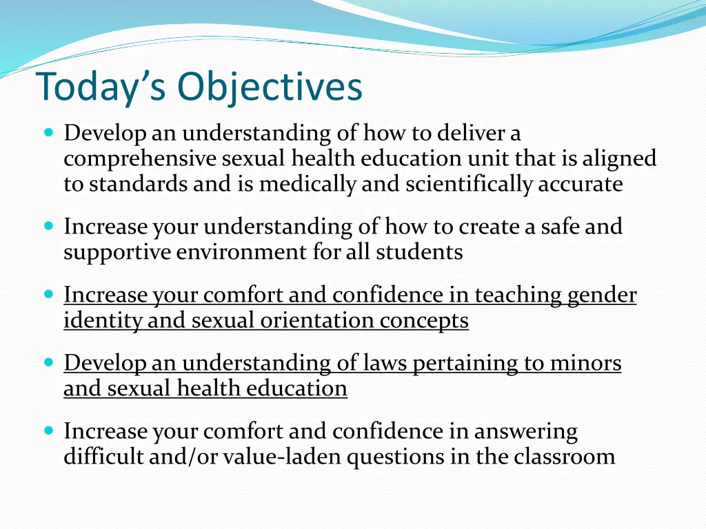 today s objectives develop an understanding